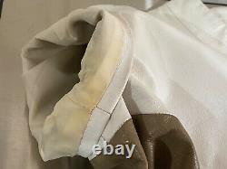 Clothes Horse S Brown Ivory Genuine Leather Vintage 60's Lined Go-Go Mini Dress