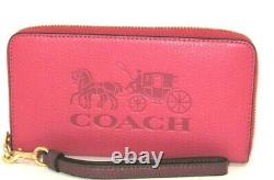 Coach C3548 Long Zip Around Horse & Carriage Wallet Poppy Vintage Mauve NWT $268