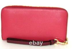 Coach C3548 Long Zip Around Horse & Carriage Wallet Poppy Vintage Mauve NWT $268