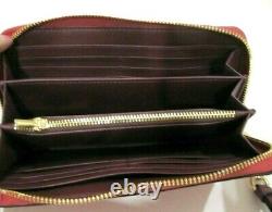 Coach C3548 Long Zip Around Horse & Carriage Wallet Poppy Vintage Mauve NWT $268