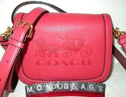 Coach C4058 Saddle Bag Horse & Carriage Leather Poppy Vintage Mauve Pink NWT$350