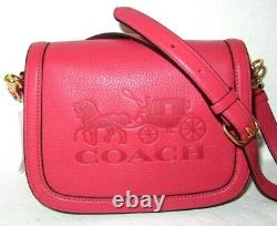 Coach C4058 Saddle Bag Horse & Carriage Leather Poppy Vintage Mauve Pink NWT$350