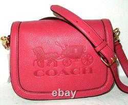 Coach C4058 Saddle Bag Horse & Carriage Leather Poppy Vintage Mauve Pink NWT$350