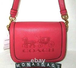 Coach C4058 Saddle Bag Horse & Carriage Leather Poppy Vintage Mauve Pink NWT$350