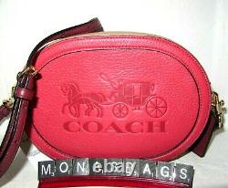 Coach C4164 Horse & Carriage Crossbody Poppy Vintage Mauve Tan Handbag NWT $328