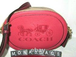 Coach C4164 Horse & Carriage Crossbody Poppy Vintage Mauve Tan New Bag NWT $328