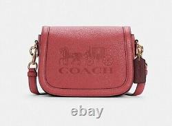 Coach Saddle Bag With Horse And Carriage- Gold/Poppy/Vintage Mauve, SOLD OUT