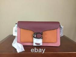 Coach Tabby 26 Pebbled Leather Color Block Shoulder Bag Pewter Vintage Pink NWT