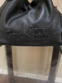 Coach Vintage Black Large Horse & Carraige Shd. Leather Handbg.cond.is V. Gd