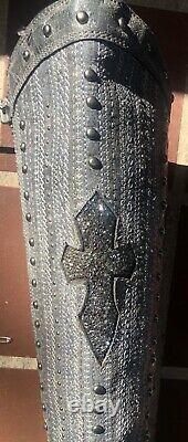Corral Vintage Womens Studded Embellished Cross Embroidery Boots Gray Sz 7