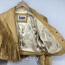 DIAMOND LEATHERS Jacket Womens M Fringed Leather Cowboy Cropped Western VTG