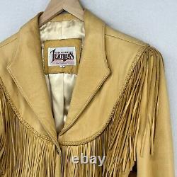 DIAMOND LEATHERS Jacket Womens M Fringed Leather Cowboy Cropped Western VTG