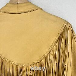 DIAMOND LEATHERS Jacket Womens M Fringed Leather Cowboy Cropped Western VTG