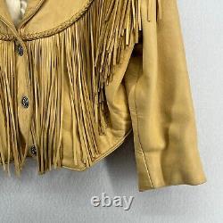 DIAMOND LEATHERS Jacket Womens M Fringed Leather Cowboy Cropped Western VTG