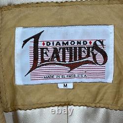 DIAMOND LEATHERS Jacket Womens M Fringed Leather Cowboy Cropped Western VTG