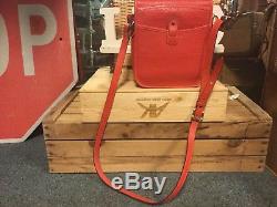 DOONEY & BOURKE Red PEBBLE LEATHER (long strap) SATCHEL, RED, vintage