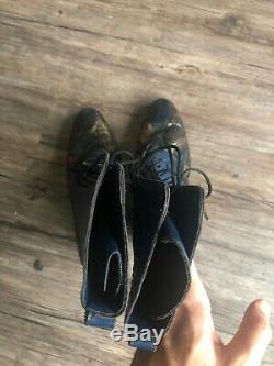 Dan Post Boots Women's Vintage Blue Genuine Python Size 7.5 M Laced Rare Heel