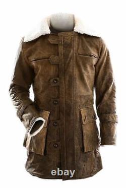 Dark Night Rises Inspired Distressed Dark Brown Real Leather BANE Coat