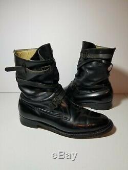 Dehner Boots Mens Size 10.5 D Black Cavalry Srore Leather Omaha Vintage