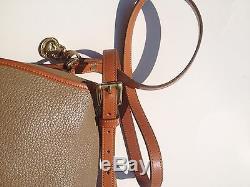Dooney & Bourke Saddle Bag Equestrian Horse WithDuck Logo Handbag Purse Vtg Taupe