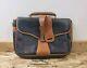 Dooney & Bourke Vintage Equestrian Pebbled Dark Navy & Tan Leather Briefcase