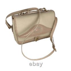 Dooney & Bourke Vintage Womens Cream Leather Top Handle Equestrian Satchel Shoul