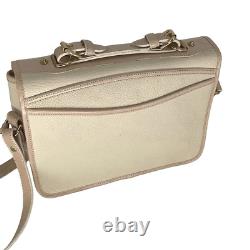 Dooney & Bourke Vintage Womens Cream Leather Top Handle Equestrian Satchel Shoul