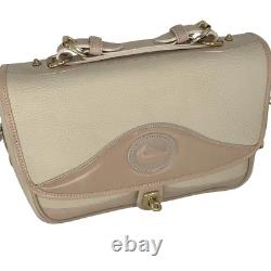 Dooney & Bourke Vintage Womens Cream Leather Top Handle Equestrian Satchel Shoul