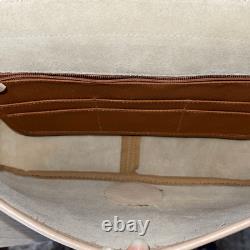 Dooney & Bourke Vintage Womens Cream Leather Top Handle Equestrian Satchel Shoul