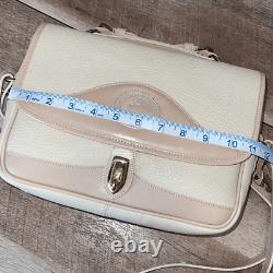 Dooney & Bourke Vintage Womens Cream Leather Top Handle Equestrian Satchel Shoul