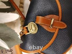 Dooney and Bourke Navy Pebble Leather Vintage Cavalry Belt Bag Mini Crossbody