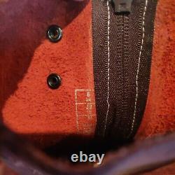 Dr Martens Vintage Red Leather Pull On Mid Calf Biker Boots Size UK 6 EU 39 US 8