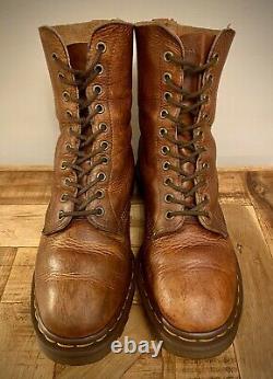 Dr Martens Vtg Pascal Boots- Crazy Horse Top Grain Leather-Made In England UK 7