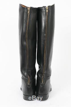 E VOGEL Black Leather CUSTOM Mens 8 EQUESTRIAN Horse RIDING Zip Vintage Boots