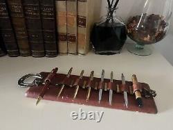 ETIENNE AIGNER Pen Holder Desk Or Wall Leather Iron Horse Vintage