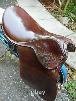 English Vintage Brown Leather Horse Saddle Cowboy Western Equestrian