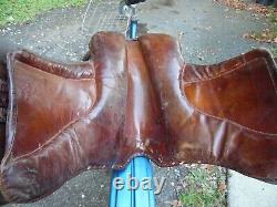 English Vintage Brown Leather Horse Saddle Cowboy Western Equestrian