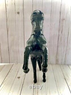 Equestrian Horse Figures 3 Leather Wrapped Vintage 2 withSaddles Glass Eyes