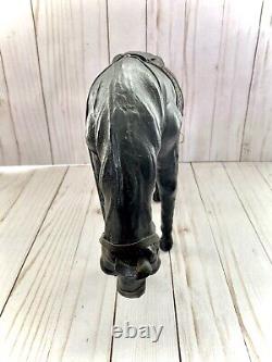 Equestrian Horse Figures 3 Leather Wrapped Vintage 2 withSaddles Glass Eyes