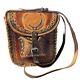 Equestrian Leather Hand Tooled Purse Shoulder Bag Hippie Boho Horse Hand Made