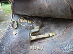 Equite LTD English Vintage Brown Leather Horse Saddle Cowboy Western Equestrian