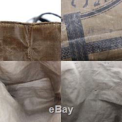 FENDI Selleria Tote Hand Bag Brown Vinyl Leather Vintage Authentic #EE702 I