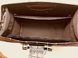 FLYING HORSE Vintage Leather Gladstone Briefcase / Doctor Lawyer Bag US Made