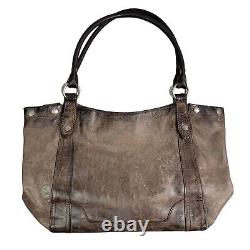 FRYE Melissa Leather Shoulder Tote Caryall Shopper Purse Bag in Slate Large