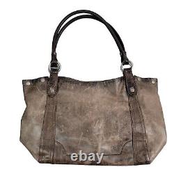 FRYE Melissa Leather Shoulder Tote Caryall Shopper Purse Bag in Slate Large