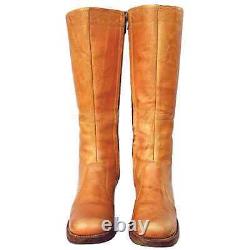 FRYE True Vintage Campus Stitching Horse Tall Knee High Zip Western Boots 7.5