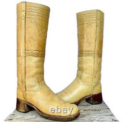 FRYE Vintage Banana Campus Stitching Horse Tall Knee High Boots 7.5 8 RARE