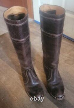 FRYE Vintage Campus Stitching Horse Brown Tall Boots Size 8