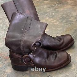 Frye Harness Boots Biker Western Men's Horse Bit Boho Oil Resist Sole Sz 9.5 M