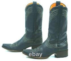Frye Royal Blue Leather Cowboy Western Snip Toe Boots Vintage Spain Women's 9 M
